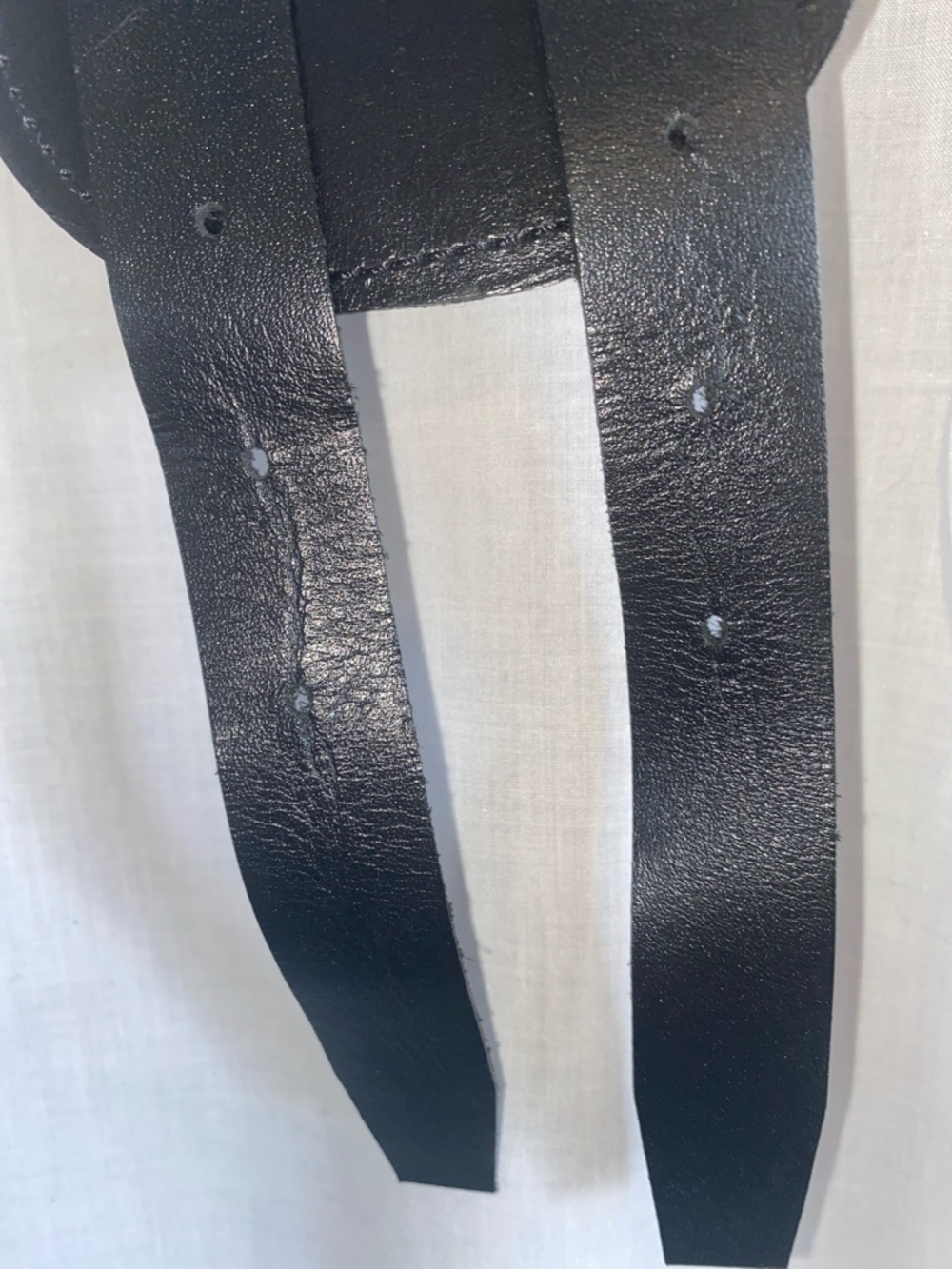 Wide Double Buckle Black Leather Stretch Belt - Picture 10 of 11
